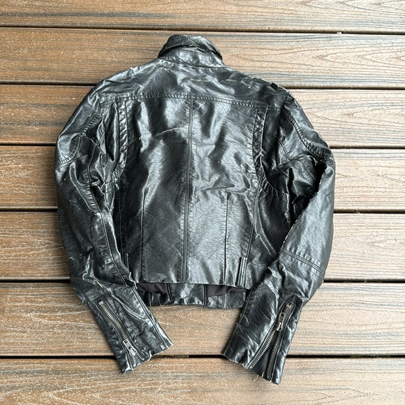 GUC Free People Leather Jacket | Biker Moto Jacket | Black - Picture 5 of 7